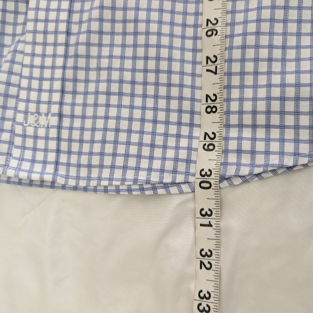 JOHNSTON & MURPHY Shirt Men's L XC4 Blue Plaid Extreme Comfort Long Sleeve - Picture 13 of 13